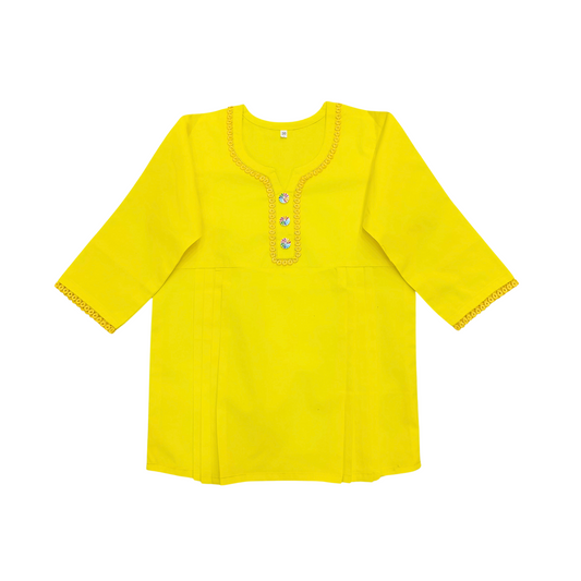 Lemon Crepe Laces Top