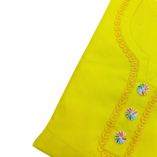 Lemon Crepe Laces Top